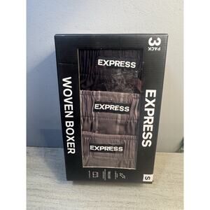Express Woven Boxer 3 Pack Men’s Size Small Button Fly Encased Elastic NIB